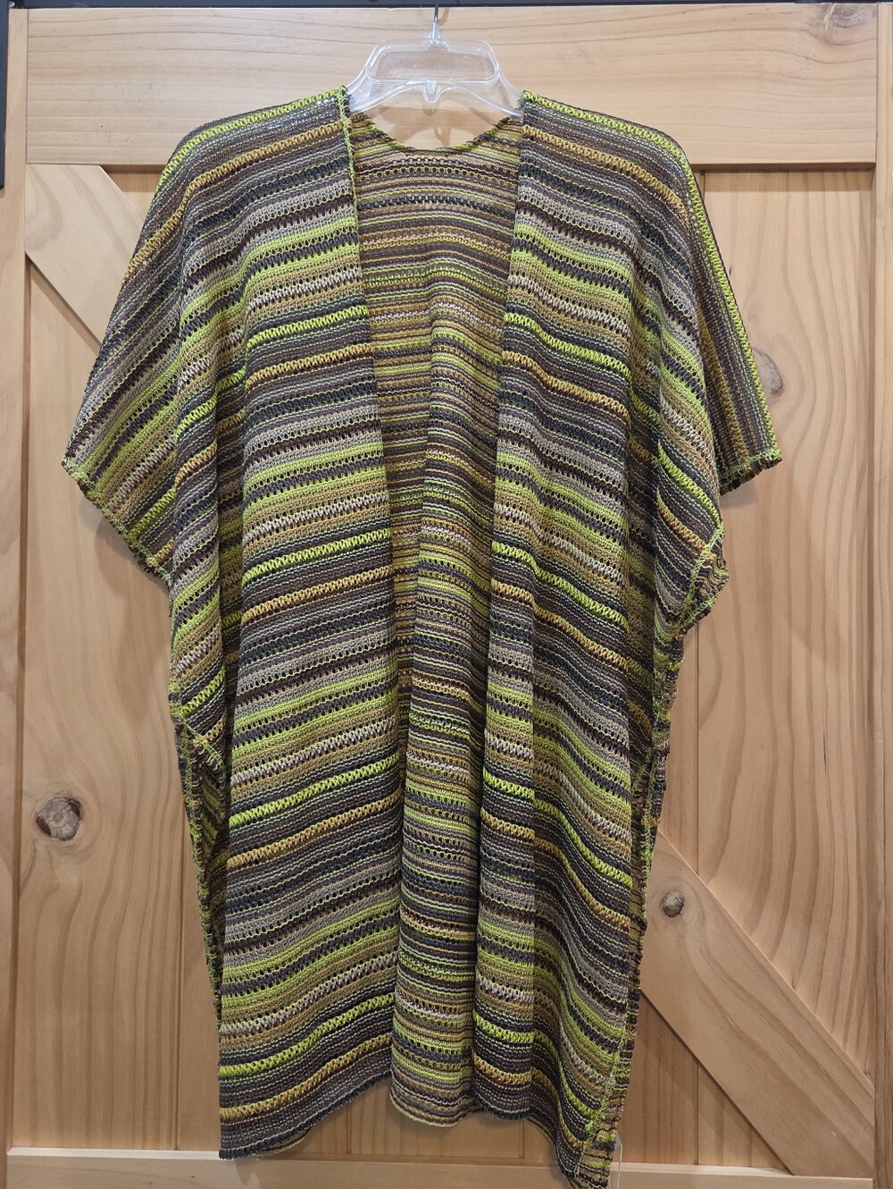 NWT | Styline Striped Knit Open Front Kimono Cover-Up | One Size PLUS